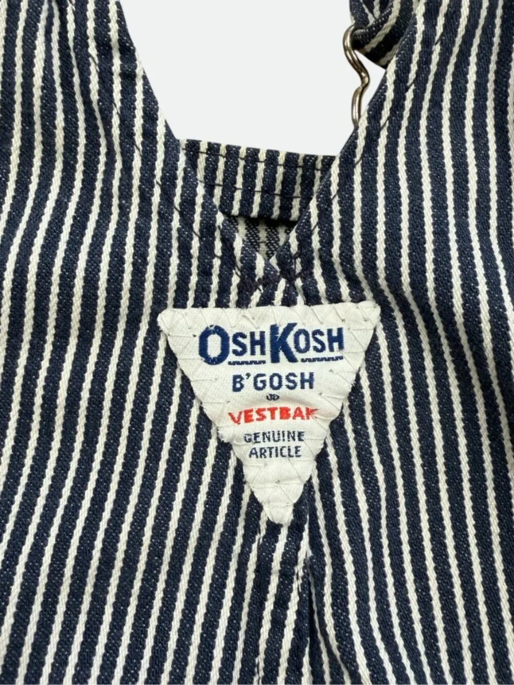 Vintage 80's Denim OshKosh B'Gosh Kids Vestbak Overalls 6-9 mos Striped
